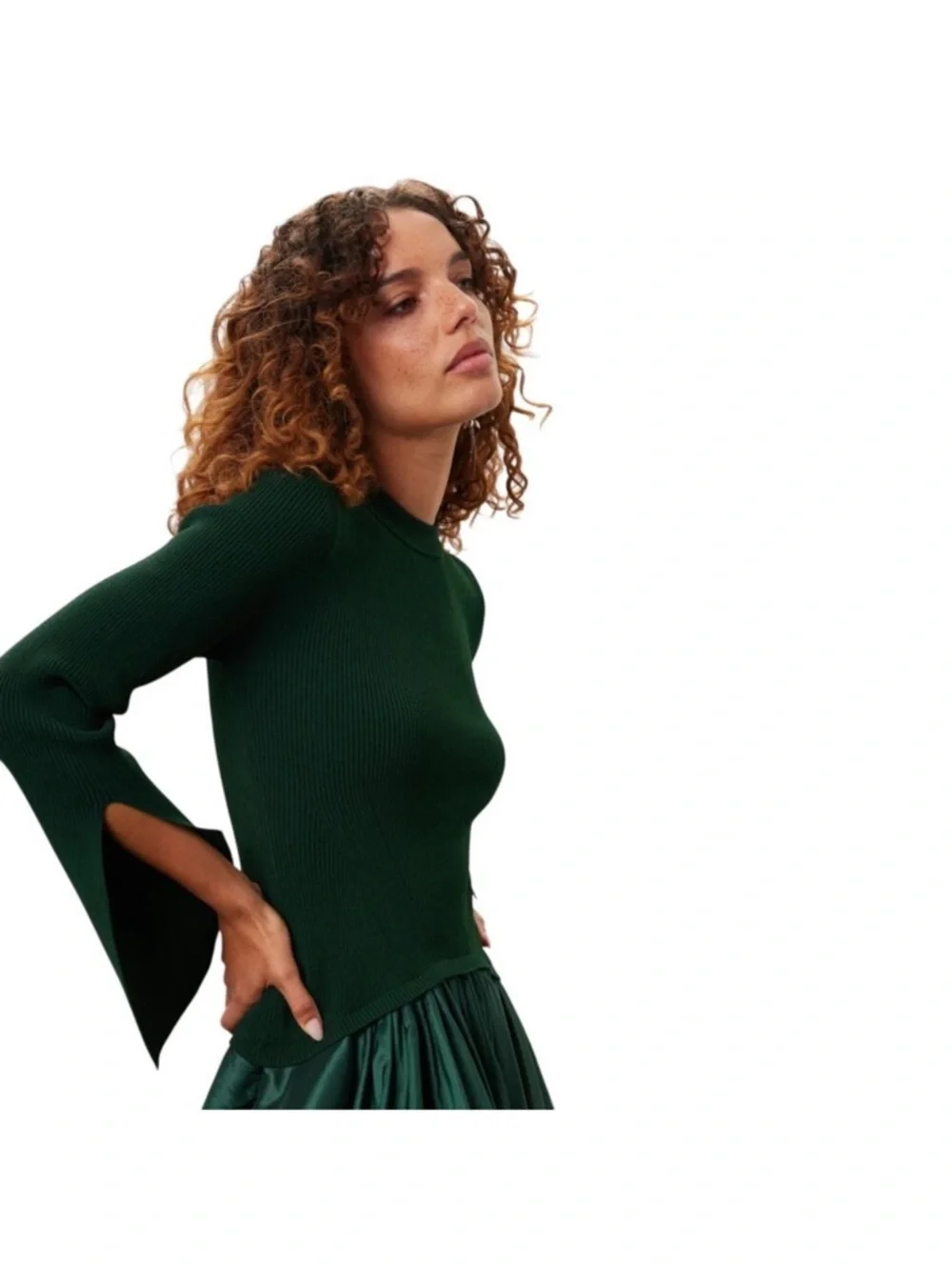 Kenlie Dress in Dark Green SIMKHAI